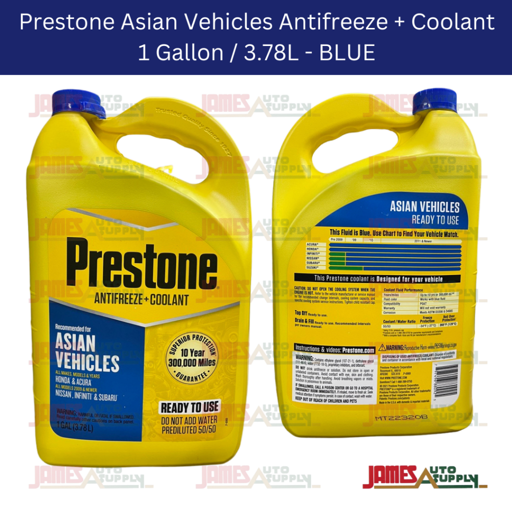 Prestone Asian Vehicles Coolant Ready To Use BLUE for Honda, Nissan