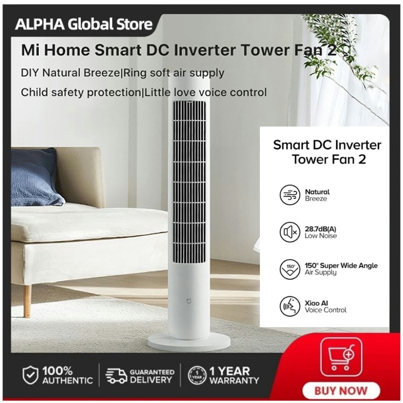 Xiaomi Mijia Smart DC Inverter Tower Fan 2 Portable Fan APP Control ...
