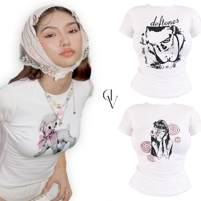 DV CLOTHING WHITE PRINTED FULL LENGTH SHIRT DOUBLE LINING Casual ...