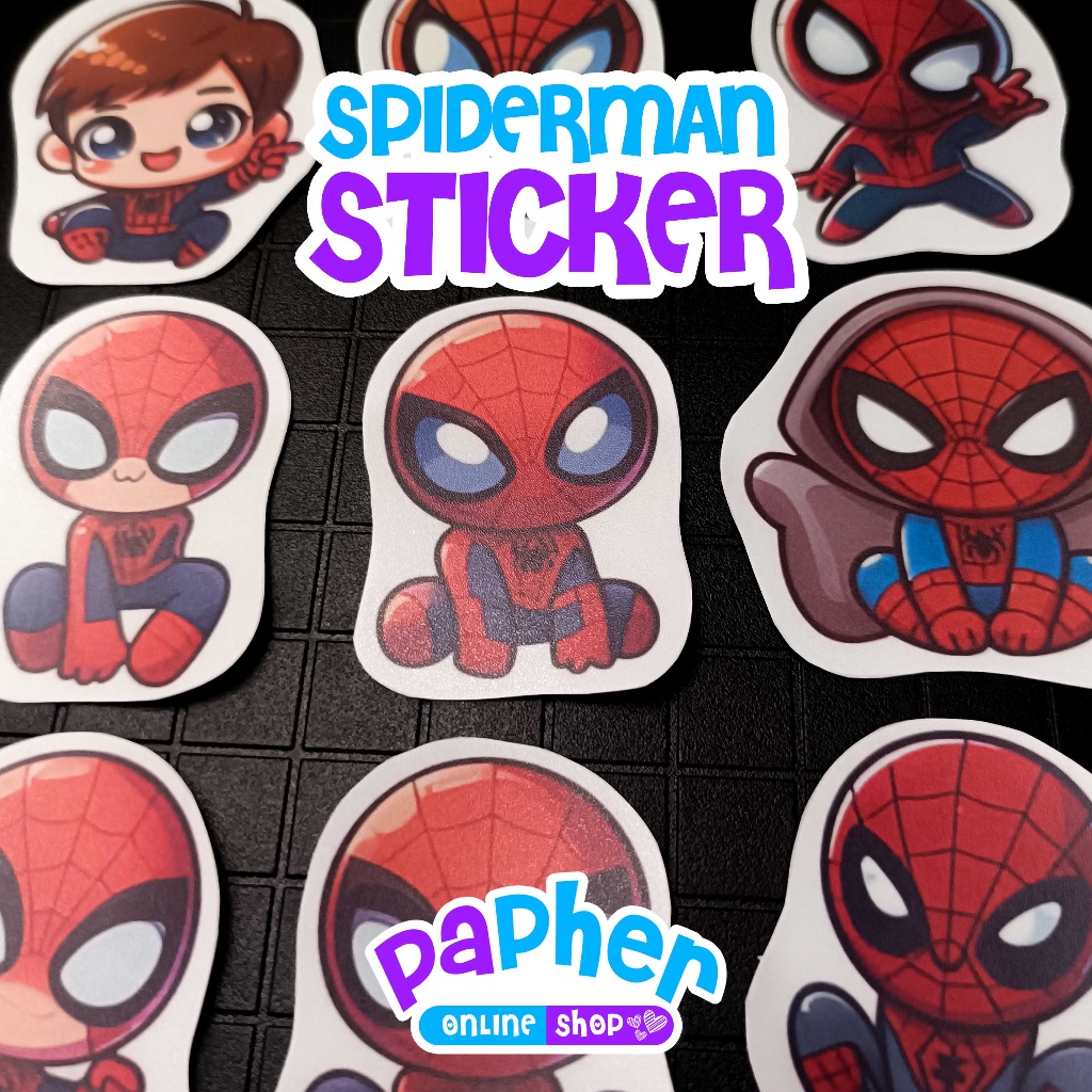 Spiderman Sticker Set - 20pcs - Cartoon Spiderman Character | Shopee ...