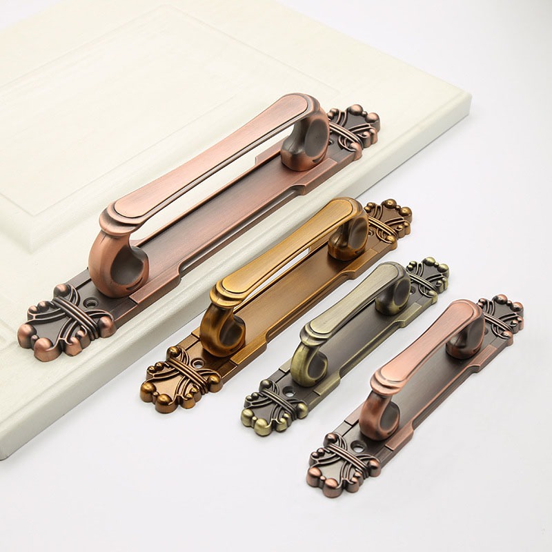 Door Handle European Style Wooden Door Antique Copper Door Pulls Villa