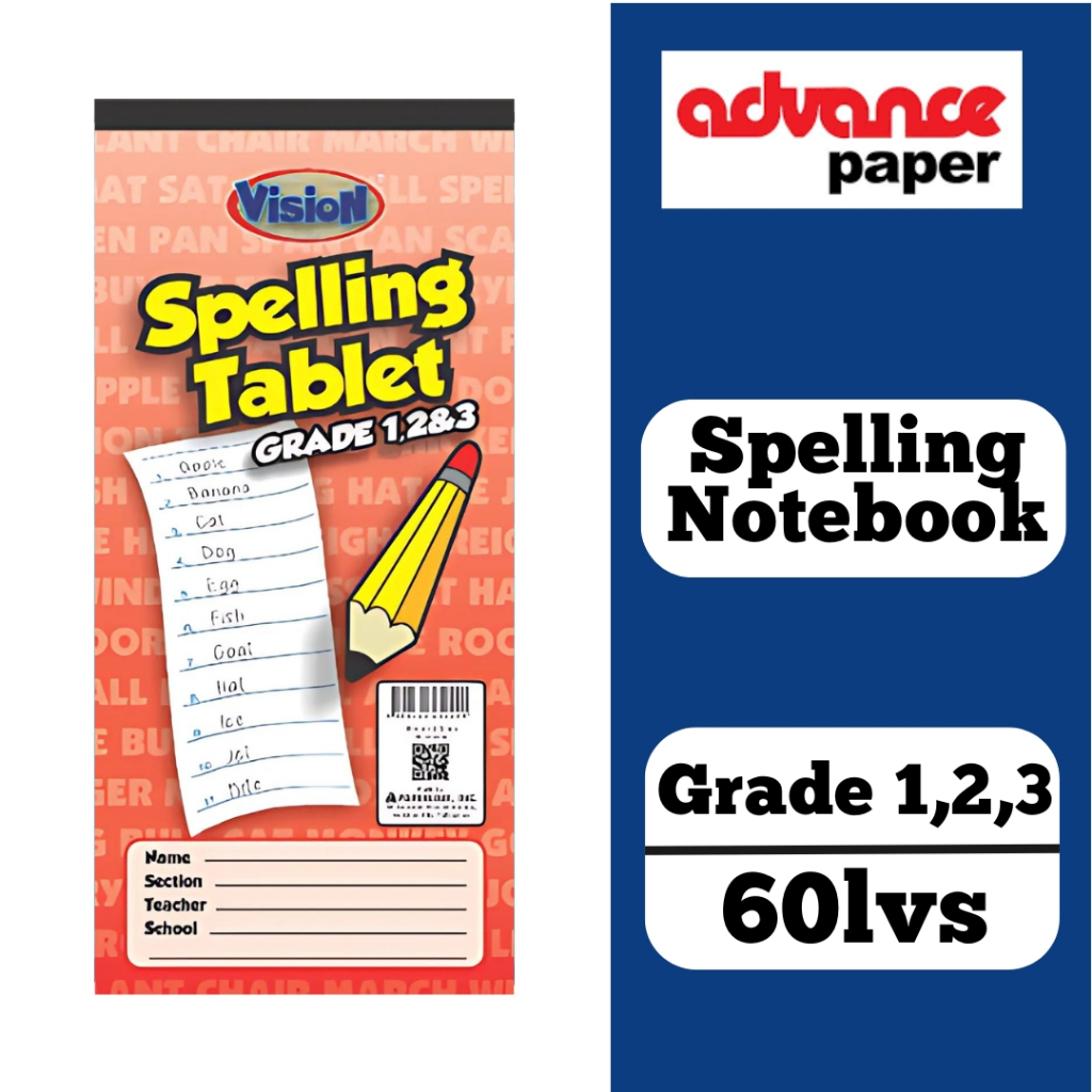ADVANCE VISION Spelling Tablet Spelling Notebook | Shopee Philippines