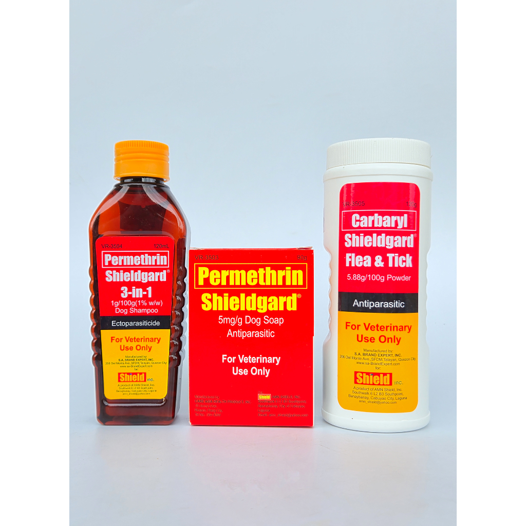 Shieldgard 3-in-1 Dog Shampoo 120ml / Powder 120g / Soap 90g | Shopee ...
