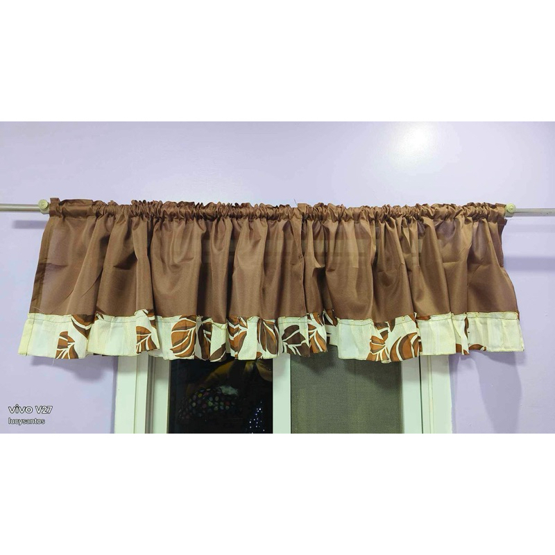 Plain Geena with Printed Raffles for Window door curtains 60x15 Inches ...