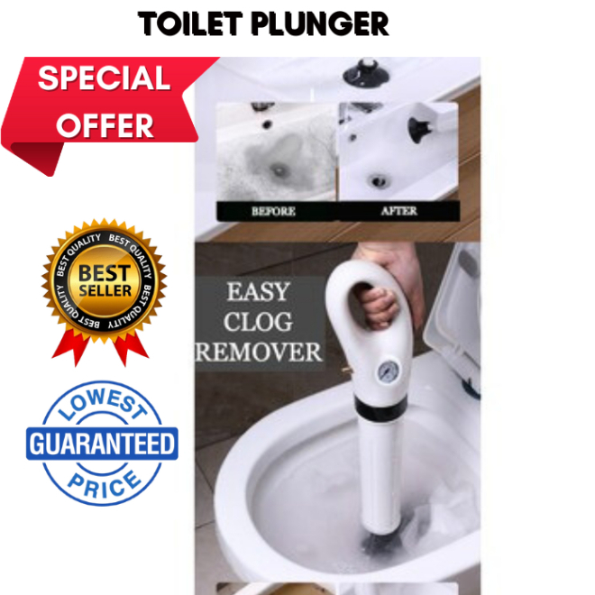KASTWAVE High Pressure Toilet Unblock, One Shot Toilet Pipe Plunger, Upgraded Stainless Steel Toilet Plunger Kit, High Pressure Air Drain Clog Remover Plumbing Tool For Toilet, Bathroom, Floor Drain, Sewer | Best