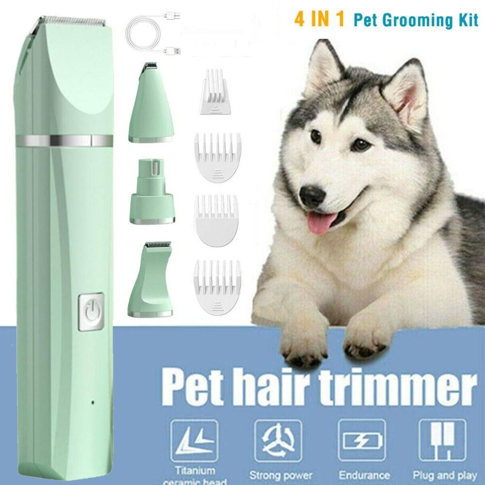 4 In 1 Dog & Cat Hair Trimmer Pet Nail Grinder Cats Grooming Clipper