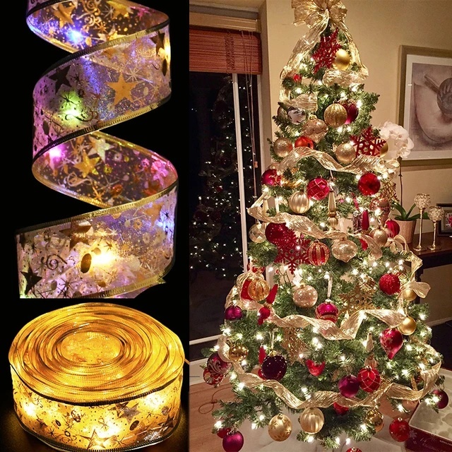 Christmas Light Ribbons And Lace Roll Streamerschristmas For Xmas Tree ...