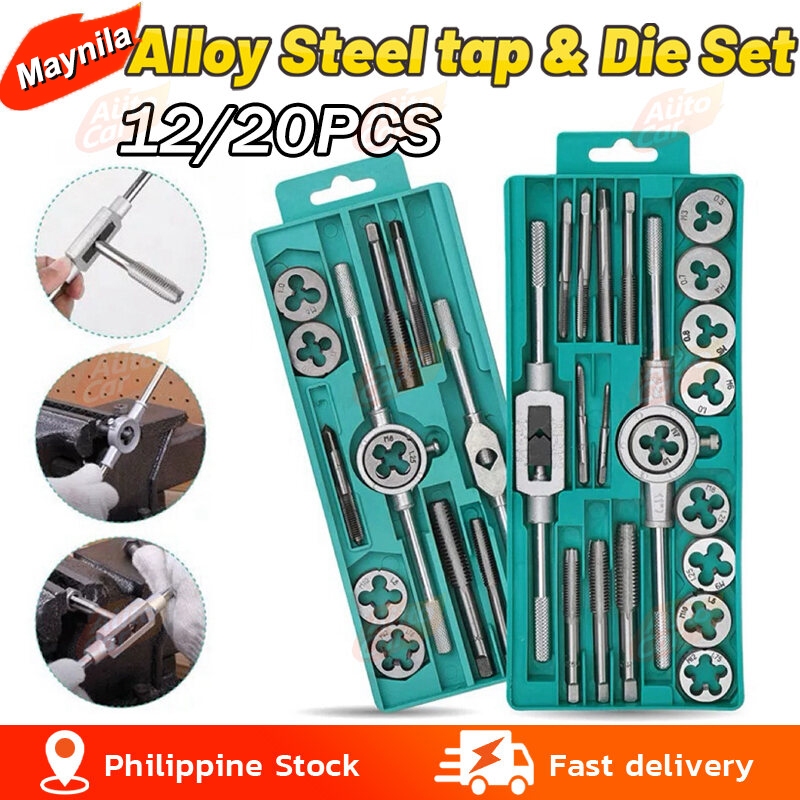 12/20PCS Hand Tools Die Set Screw Taps Thread Plugs Alloy Steel Tap ...