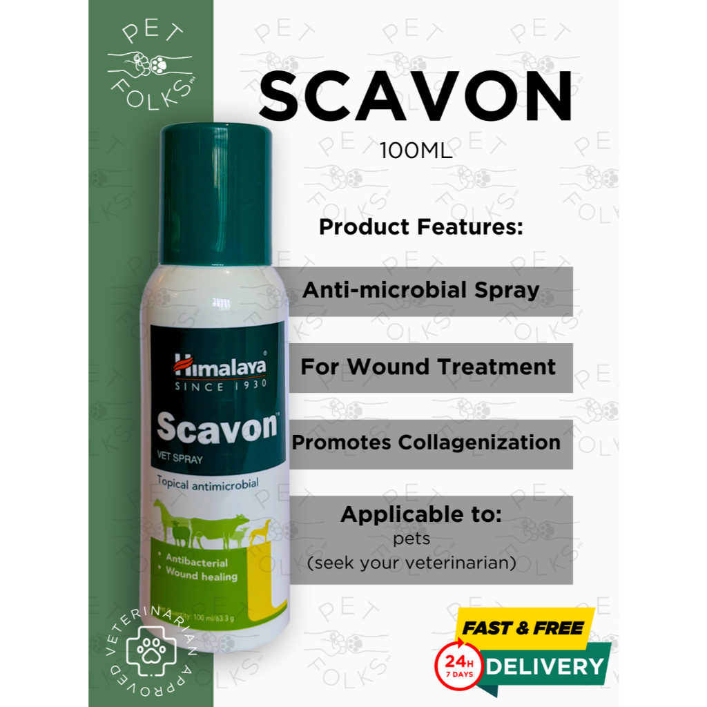 HIMALAYA SCAVON SPRAY Pet Wound Healer Antimicrobial For Animals 100ML ...