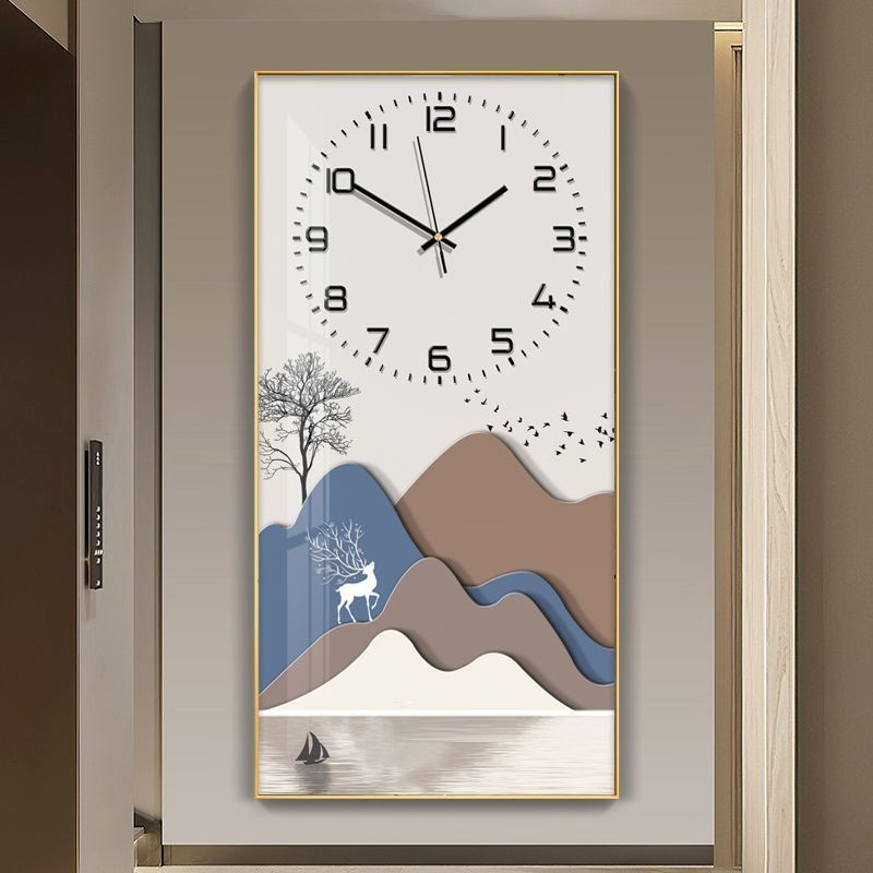 Entrance decoration painting corridor silent clock modern minimalist ...