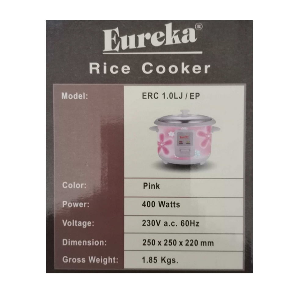 Rice Cooker (1.0) Eureka ERC1.0LJ (pink) | Shopee Philippines