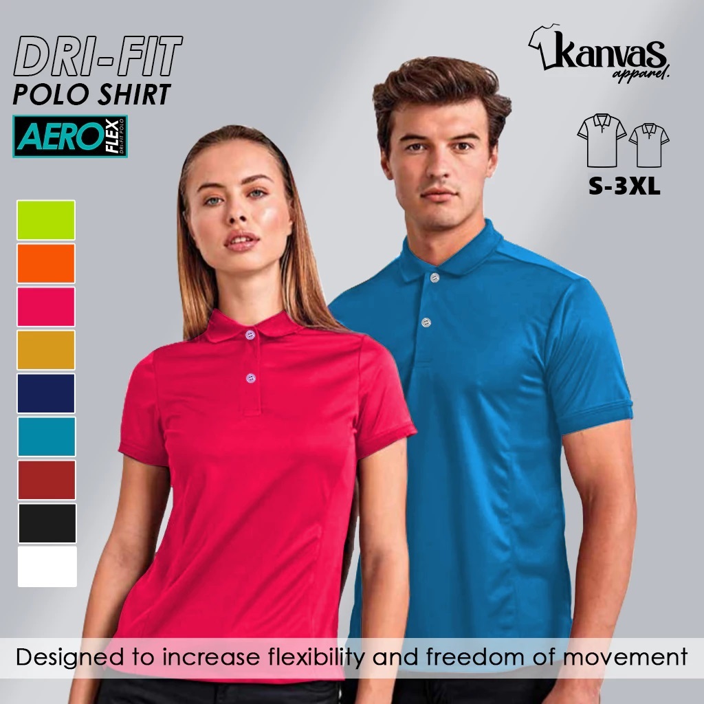 Kanvas Apparel Dri Fit Polo Shirt for Men Women Plain 140 GSM Short Sleeve Sportswear Formal Top Shopee Philippines