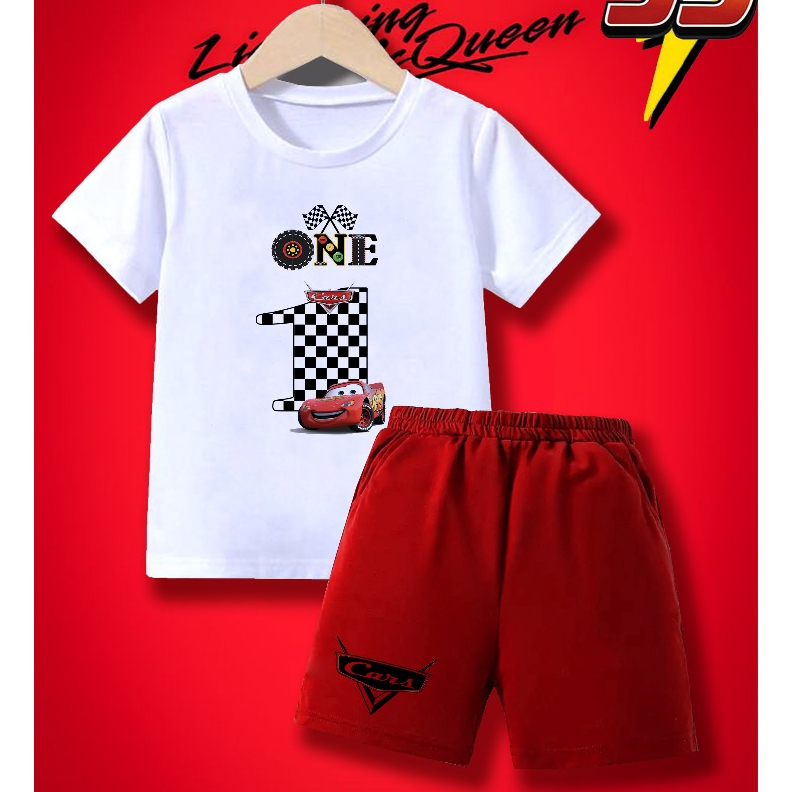 Cars Birthday Terno Cute Design T-Shirt For Boy Kids Fashion | Shopee ...