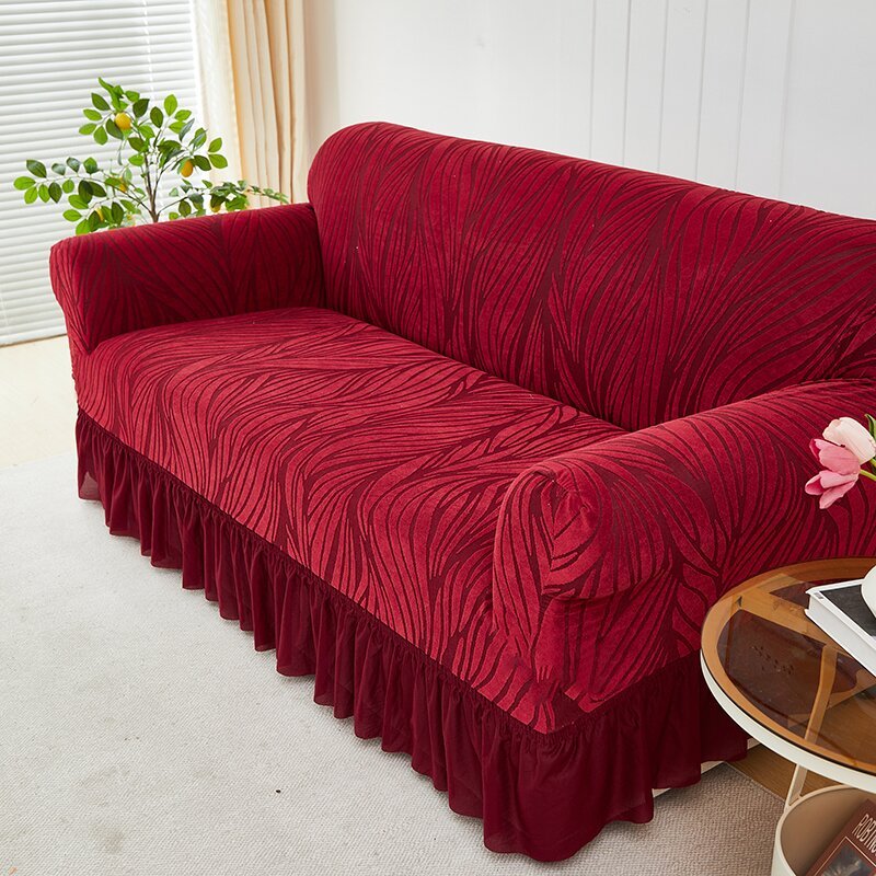 Quick delivery Image wave pattern sofa cover elastic stretch sofa cover ...