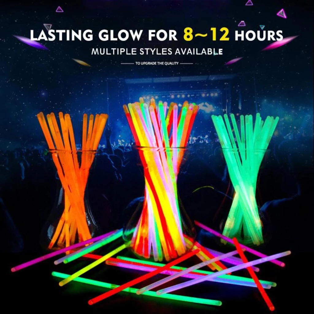 In Stock! 50/100pcs Glow Stick Birthday Party Decoration Sticks ...