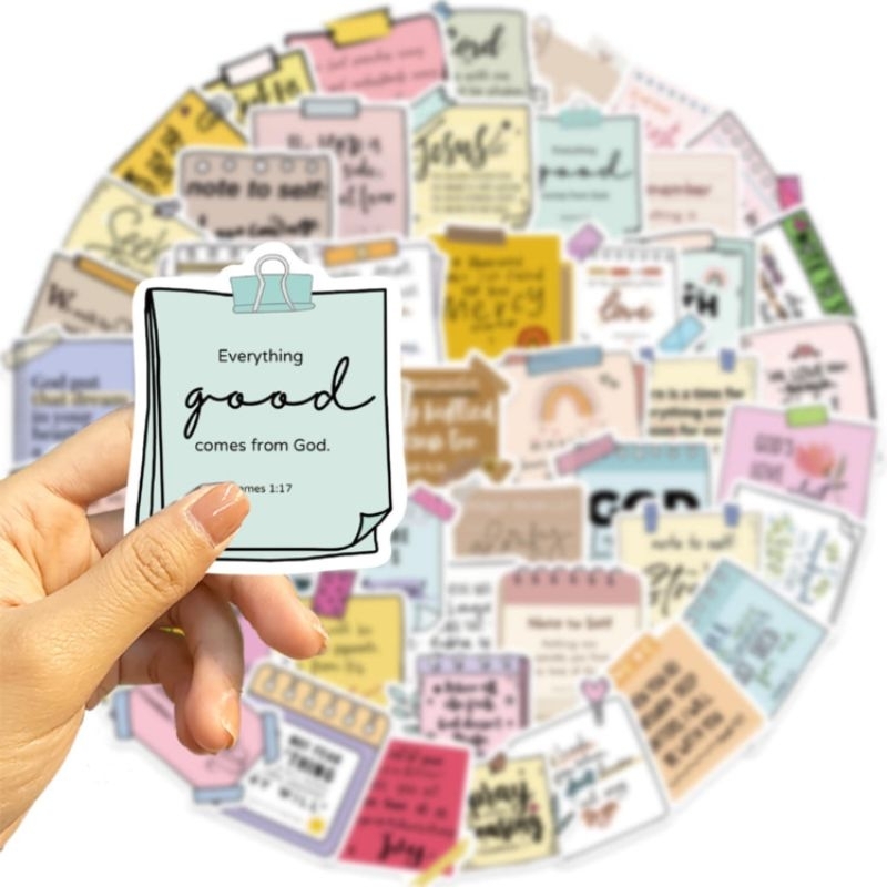 TT250 50 pc different designs waterproof Bible verse stickers | Shopee ...