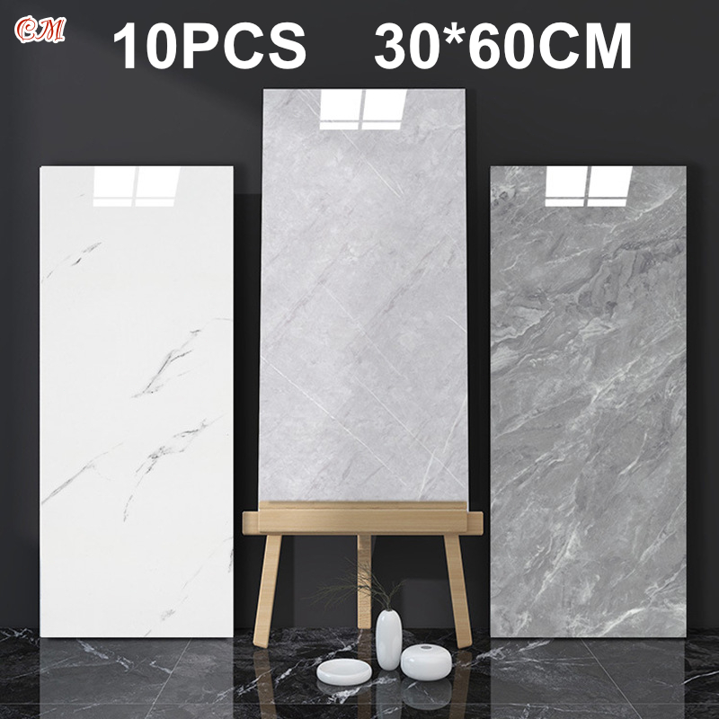 10 PCS PVC Vinyl SelfAdhesive Wall Sticker Imitation Marble Tiles