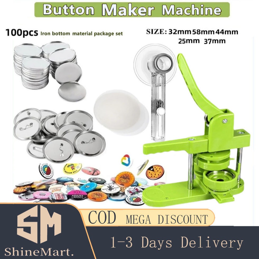 25/32/37/58/44mm Portable Button Maker Machine DIY Pin Button Handmade ...