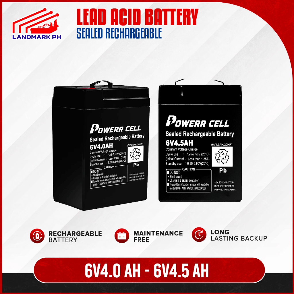 6V4.0AH - 6V4.5AH /20HR Sealed Rechargeable Battery 6 Volts 4 Ampere ...