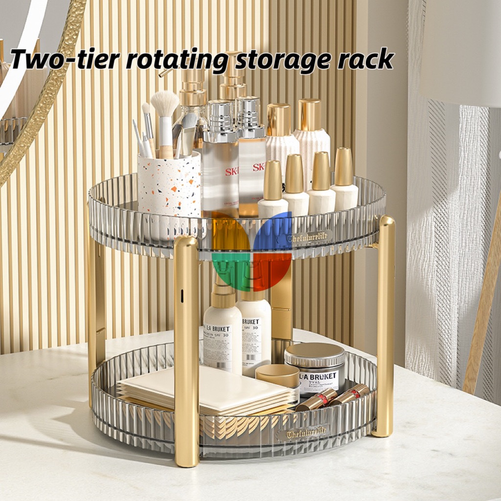 Luxury Transparent 360 2-tier Rotating Acrylic Organizer Spice Rack ...