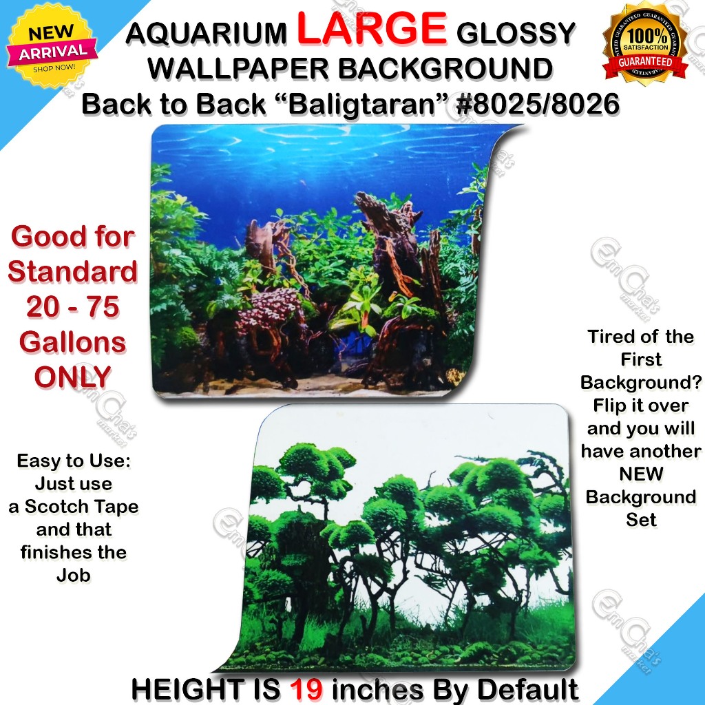 JTC Aquarium Background LARGE "Baligtaran" 8025/8026 Vinyl for 2075