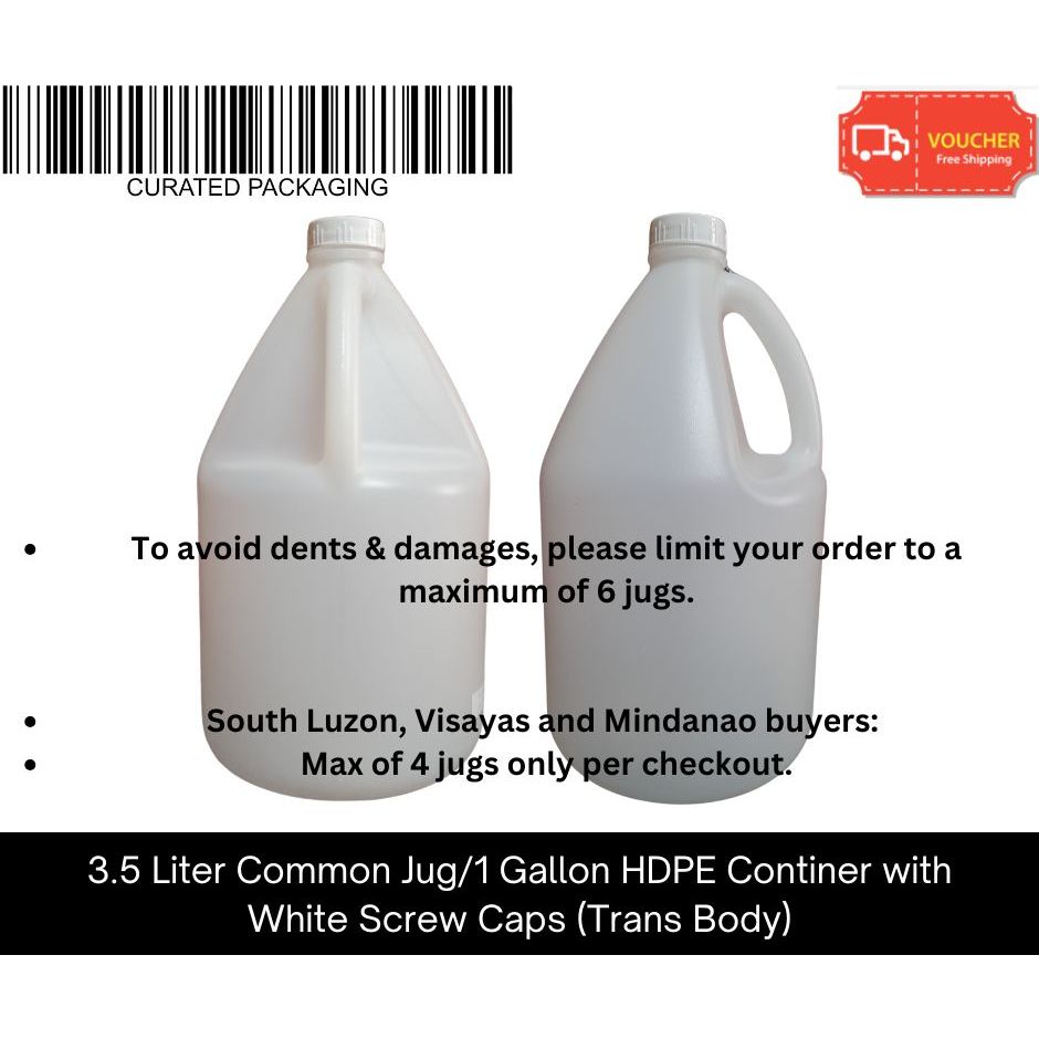 BRAND NEW & EMPTY 3.5 Liter Gallons / Common Jug with Opaque White ...