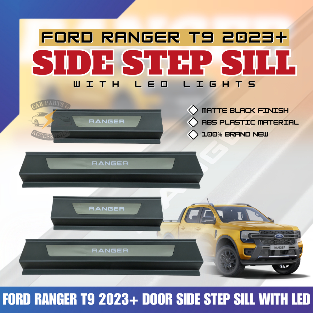 CPA FORD RANGER T9 2023+ DOOR SIDE STEP SILL WITH LED (11554) | Shopee ...