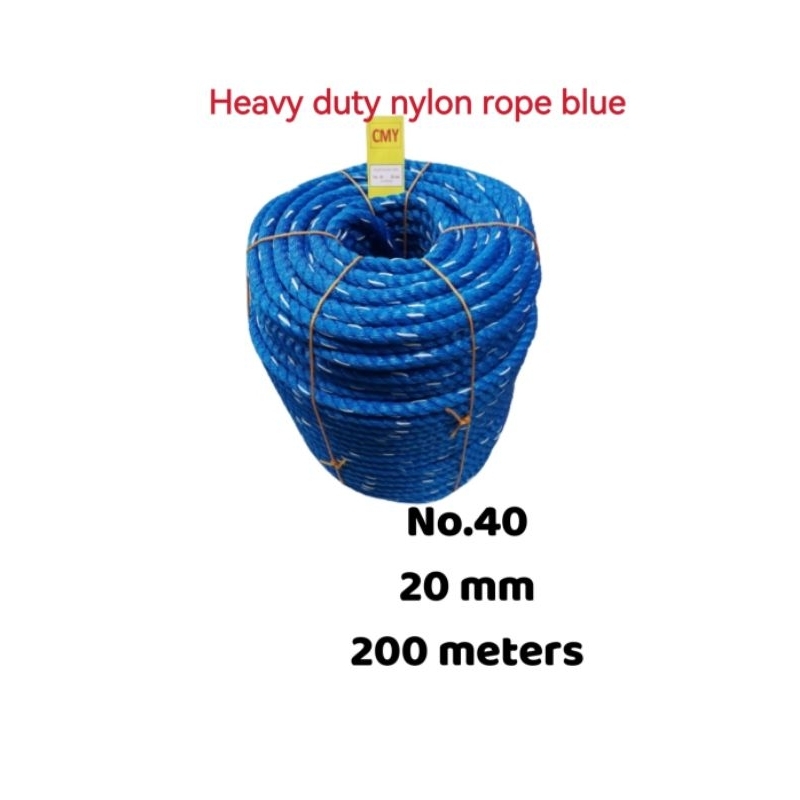 40#20mm 200M Roll Blue Nylon Rope Tali Rope Heavy Duty High Quality Per ...