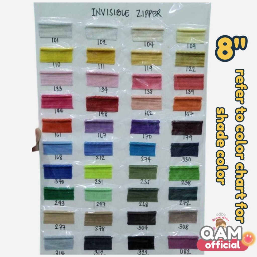 Invisible/ Magic Zipper 8 inches sold per piece (see color chart for ...