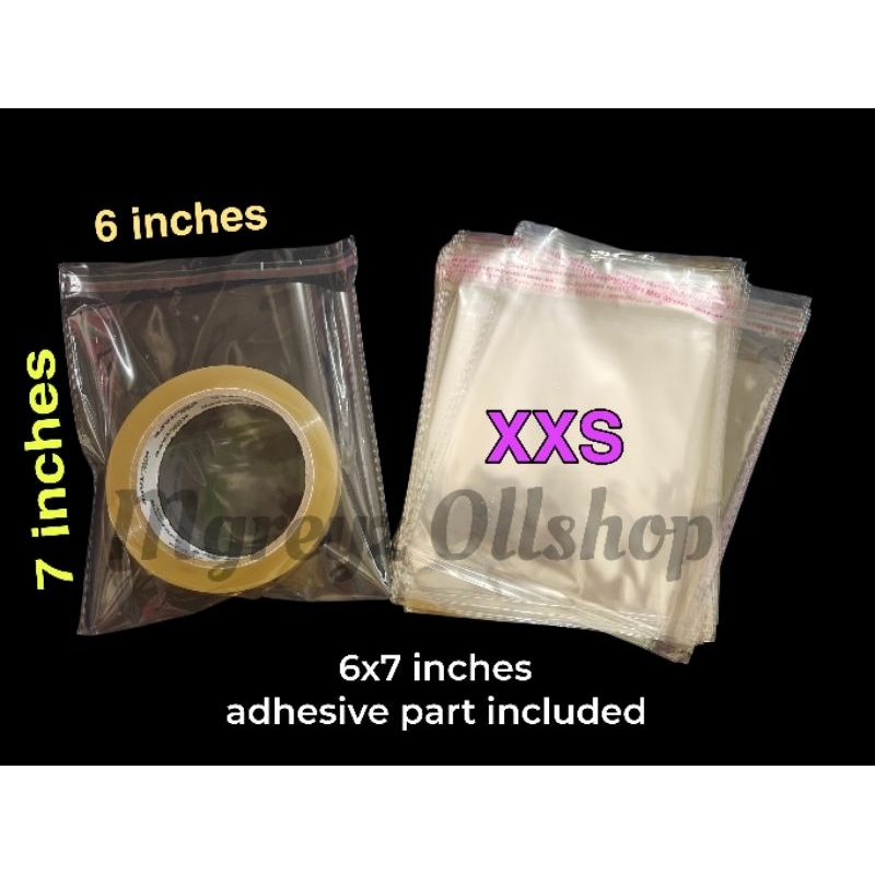 OPP MINI/small sizes (100pcs) clear plastic with adhesive | Shopee ...