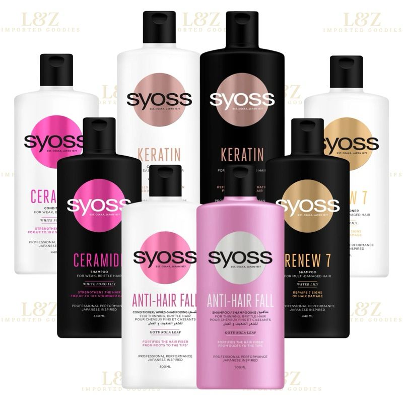 Syoss Set Shampoo & Conditioner 500ML : Keratin, Anti hair fall, Repair ...