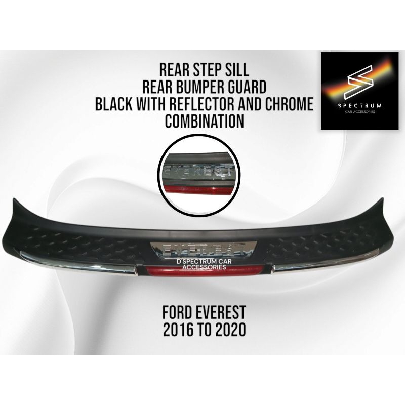 REAR STEP SILL BLACK WITH REFLECTOR & CHROME COMBINATION AND CARBON FOR ...