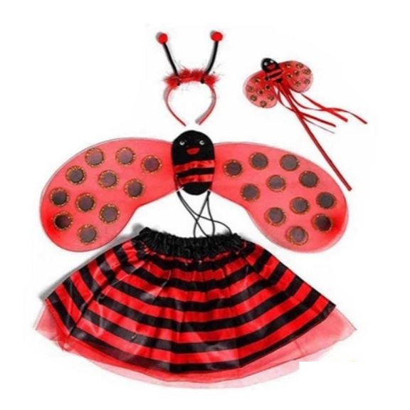 Kids Lady Bug Costume 4 Pcs Set Halloween Insect Cosplay Photoshoot ...