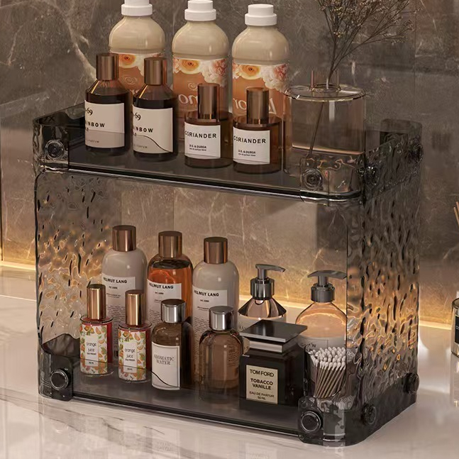 Light luxury water ripple double-layer storage rack, washbasin ...