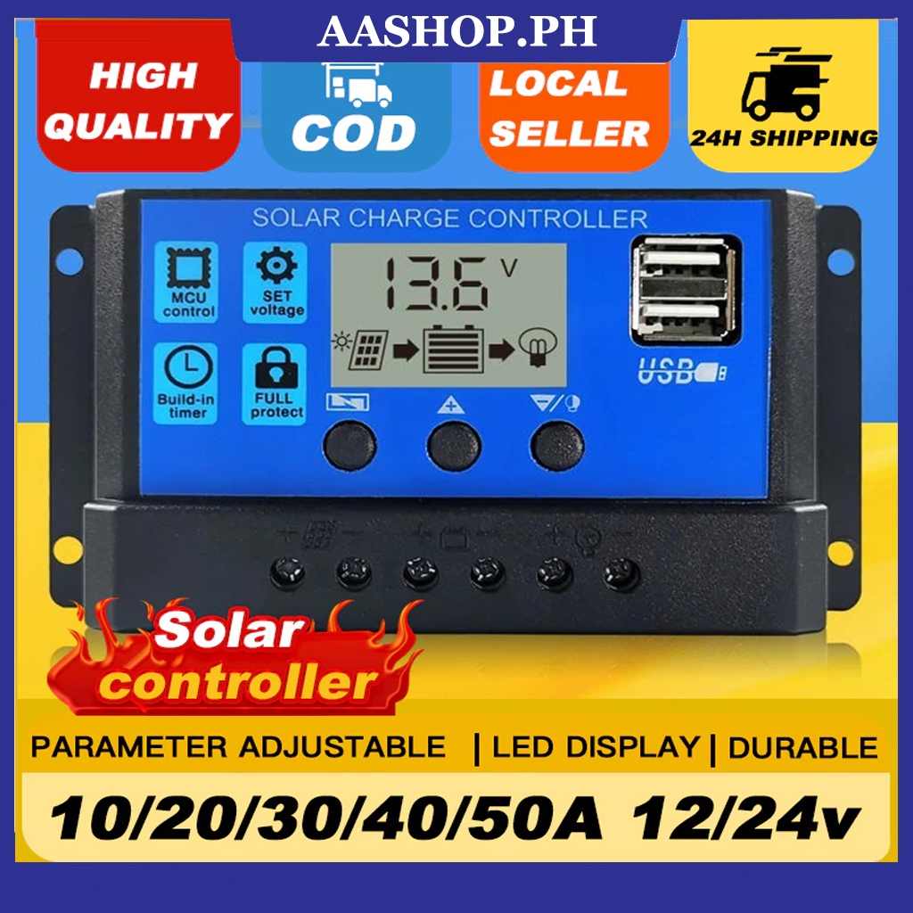 Solar Panel Regulator Charge Controller battery charger LCD Display USB ...