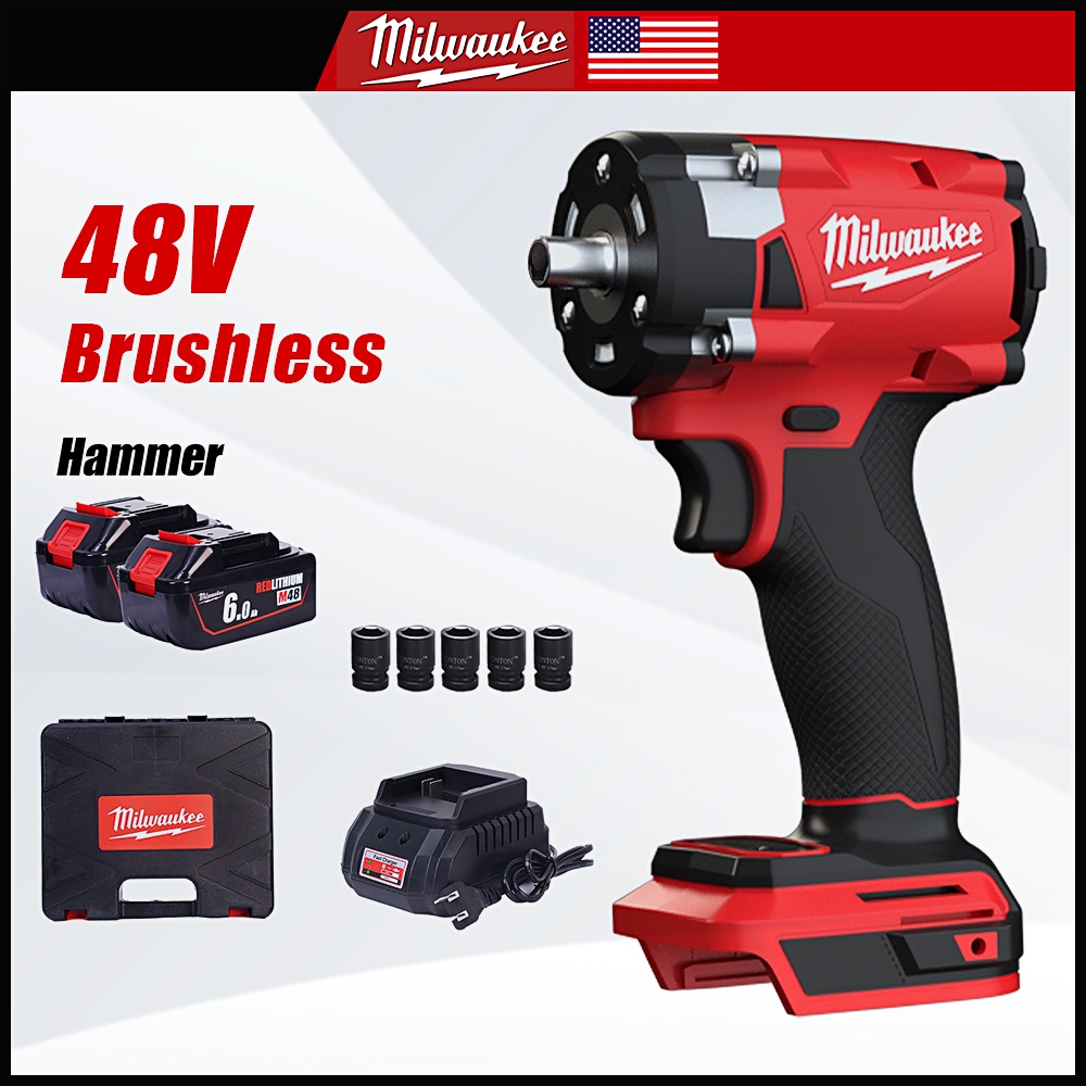 Milwaukee 48v Electric Impact Wrench Cordless Brushless Ratchet Driver ...