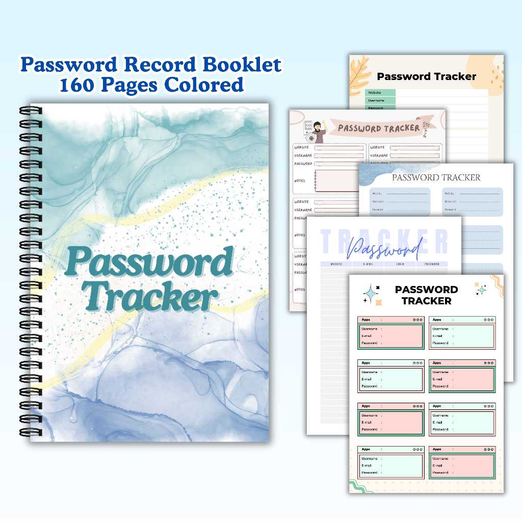 Colored Password Record Booklet / Tracker Notebook 160 Pages | Shopee ...