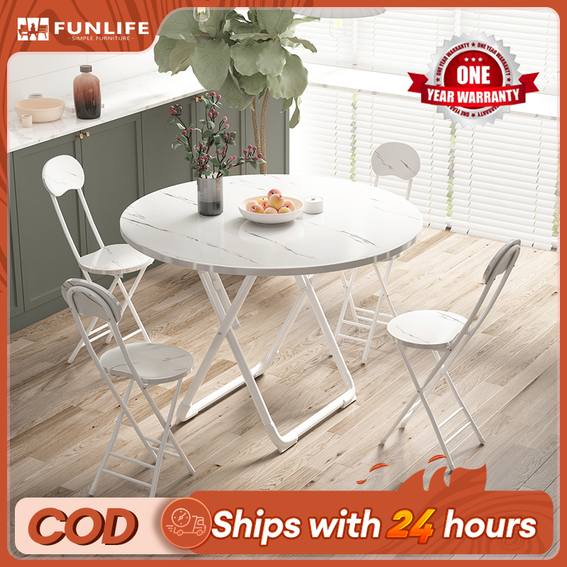 Foldable Table Dining Table Portable Folding Table Wooden Round Table ...