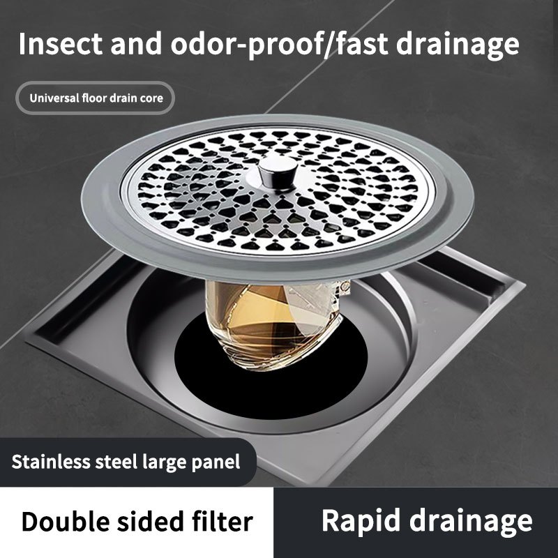 H&W Stainless steel Floor Drain Cover Anti odor Insect Proof Core ...
