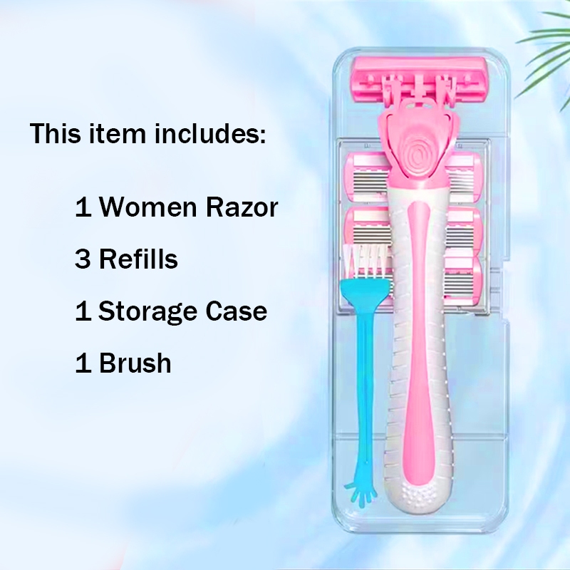 Women Razor Women Shaver - 6 Blade Razor with 3 Refills Hair Removal ...