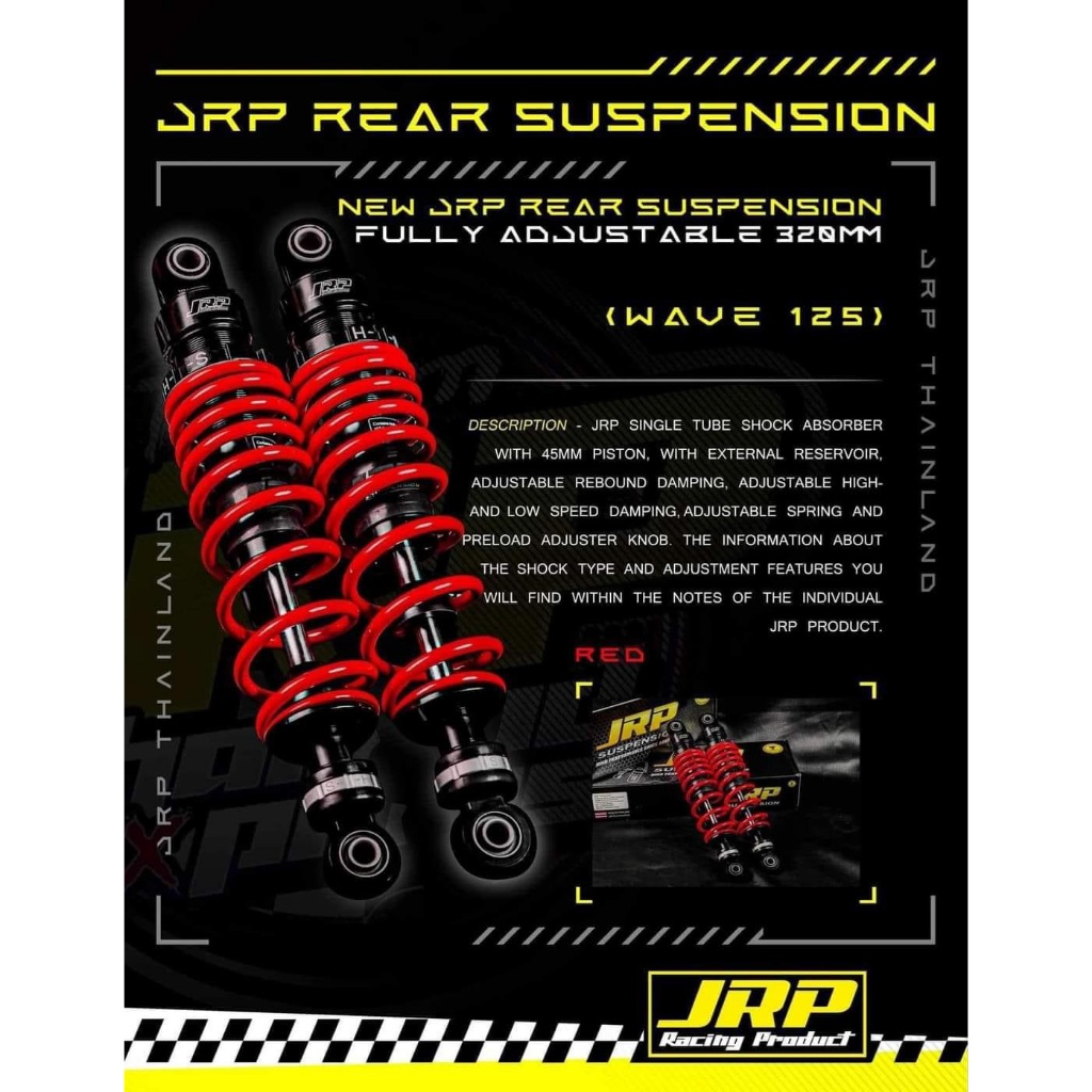NEW JRP REAR SUSPENSION fully Adjustable 320mm for WAVE 125 | Shopee ...