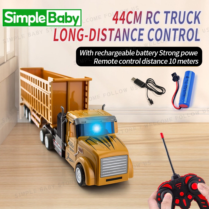 New Large Remote Control Rc Rechargeable Container Truck Car Toy ...