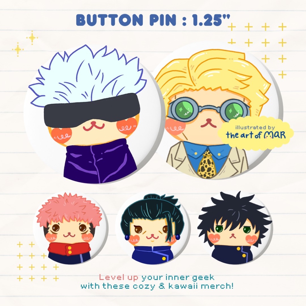Jujutsu Kaisen Button Pin 1.25