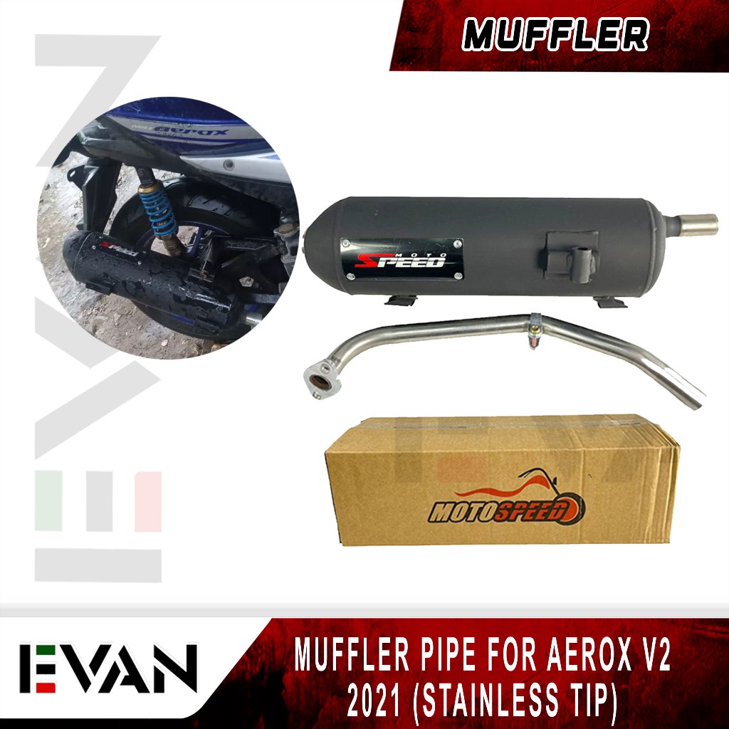 EVAN SHOP Muffler Pipe For Aerox V2 2021 Stainless Tip Made in Thailand ...