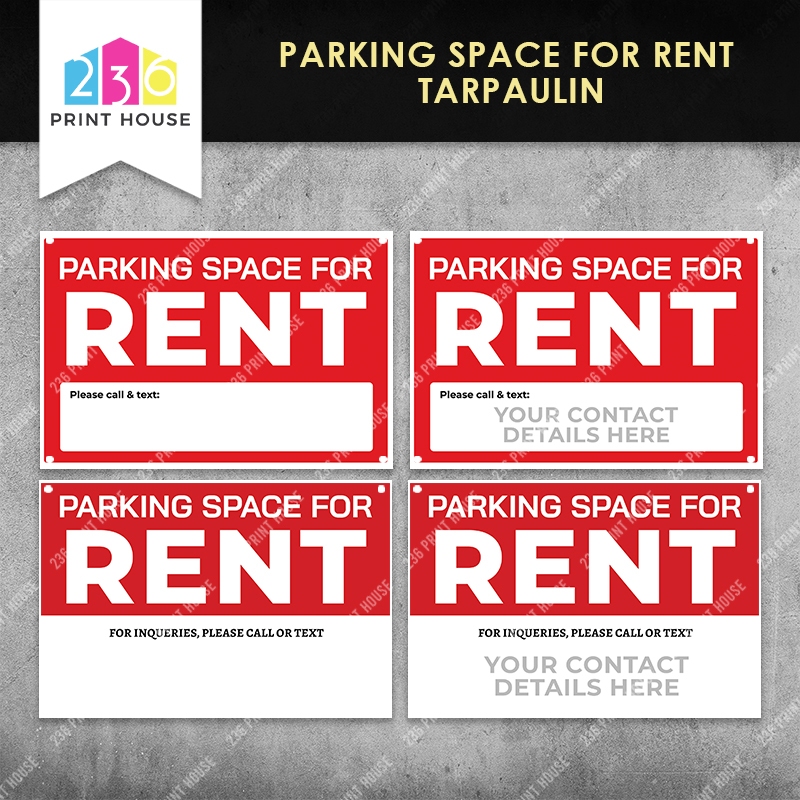 PARKING SPACE FOR RENT Tarpaulin Banner • FREE Eyelets • Parking Space ...