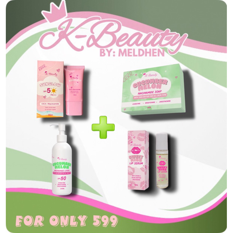 K-Beauty by Meldhen 4n1 COMBO (SUNSCREEN + SOAP + LOTION + LIP SERUM ...