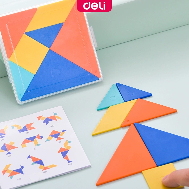 Deli 83mm*83mm Tangram DIY Puzzle Educational Toys for Kids 74505