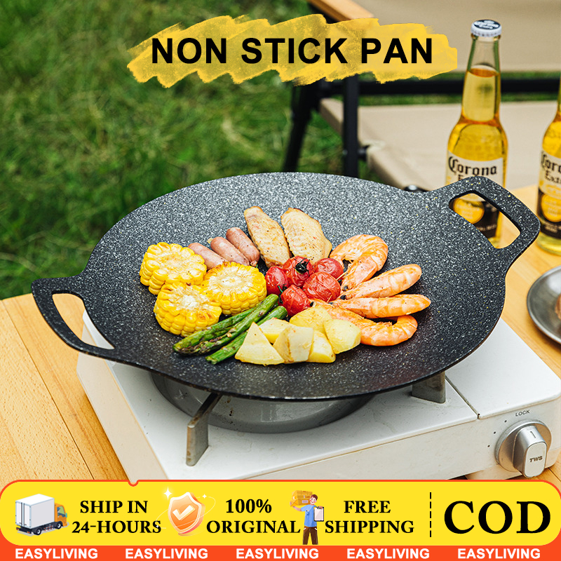 portable 28/34/38cm korean samgyupsa grilling pan non stick for stove ...