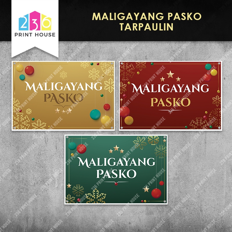 MALIGAYANG PASKO Tarpaulin Banner • Christmas Party Tarpaulin • Happy ...