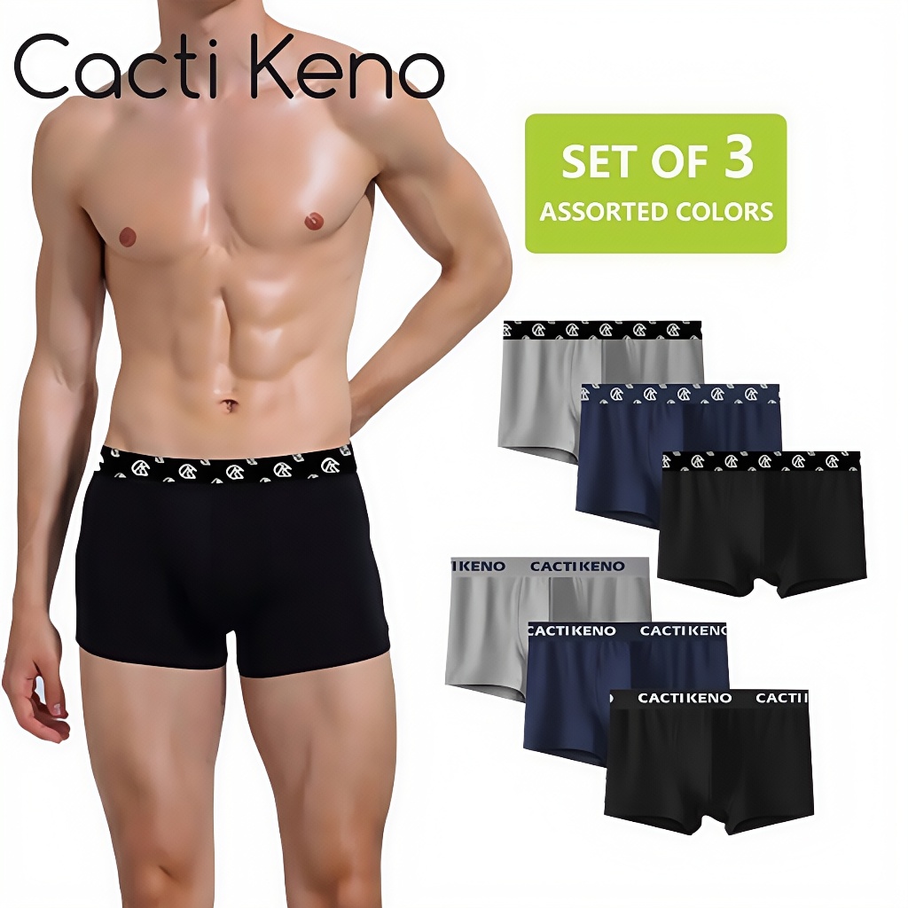 Cacti Keno 3pcs Stretch organic cotton boxer briefs for men Soft and ...